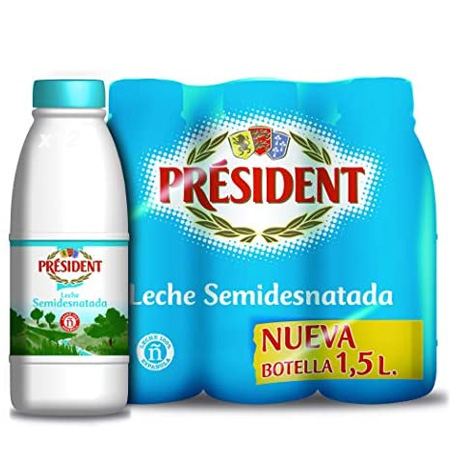 Botella de Leche Semidesnatada 1,5L Président – President