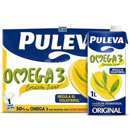 Leche Puleva Omega 3 Brik 1 Litro caja 6 uds - Comercial Garcia Gonzalez